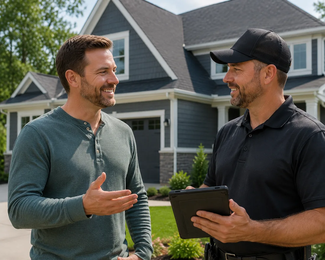 Homeowner speaking with a contractor