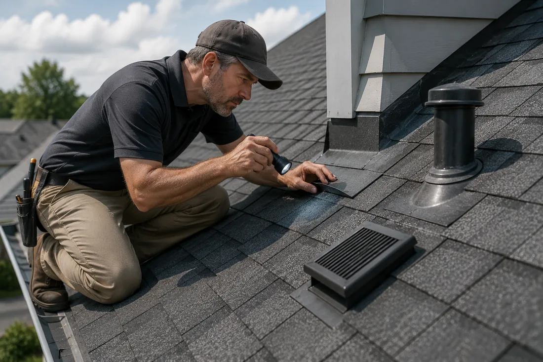 Inspecting flashing, vents and shingles