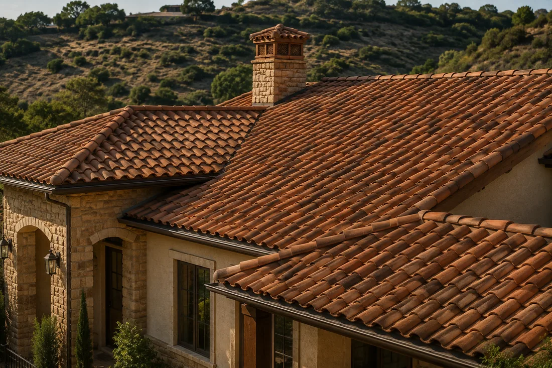 Tile roofing on a Mediterranean-style home